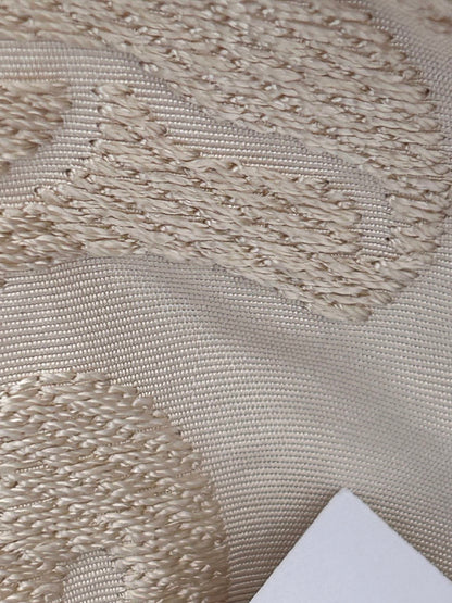 Lovelace Embroidery on Silk Faille Renaissance Damask Cameo Ivory White MSRP USD 413