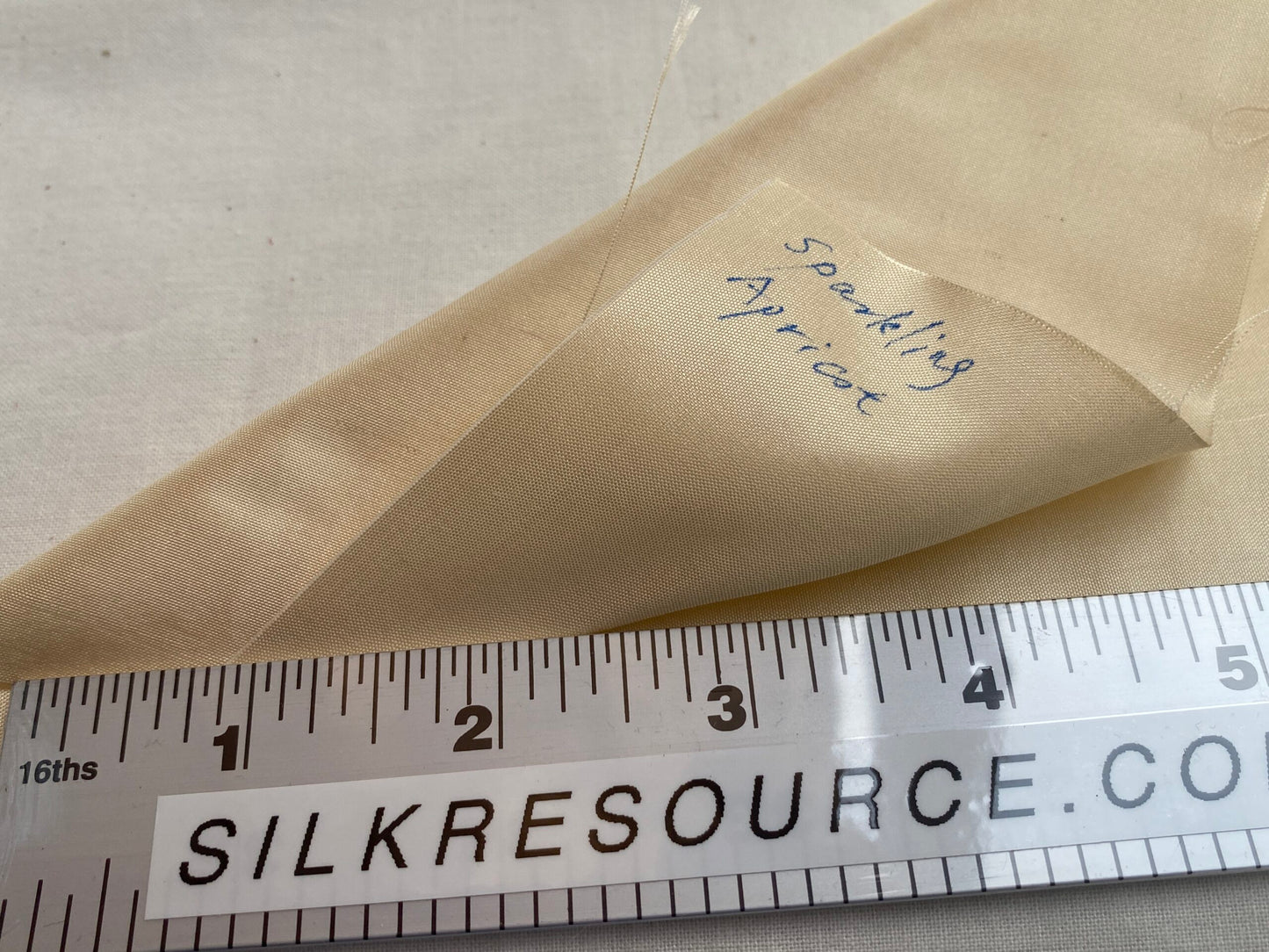 High end Shangri-la 100% Silk Dupionni Sparkling Apricot Pale Peach Radiance