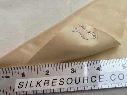 High end Shangri-la 100% Silk Dupionni Sparkling Apricot Pale Peach Radiance