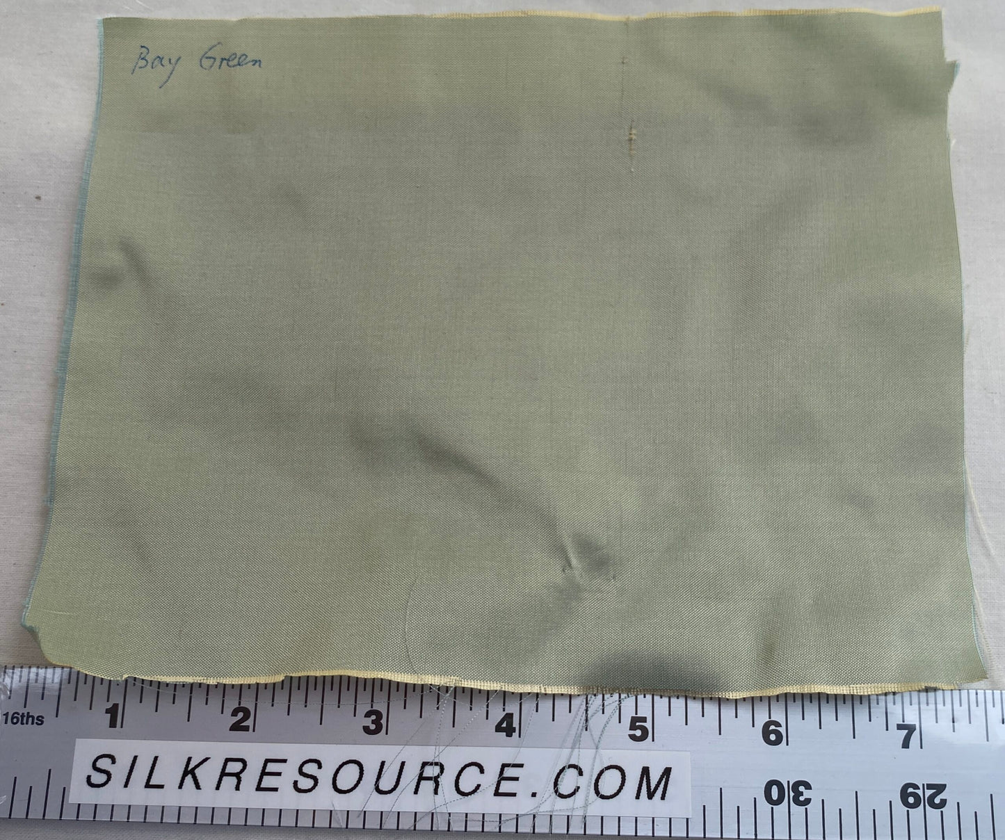 High end Shangri-la 100% Silk Dupionni Bay Green Radiance Pale Blue-Green