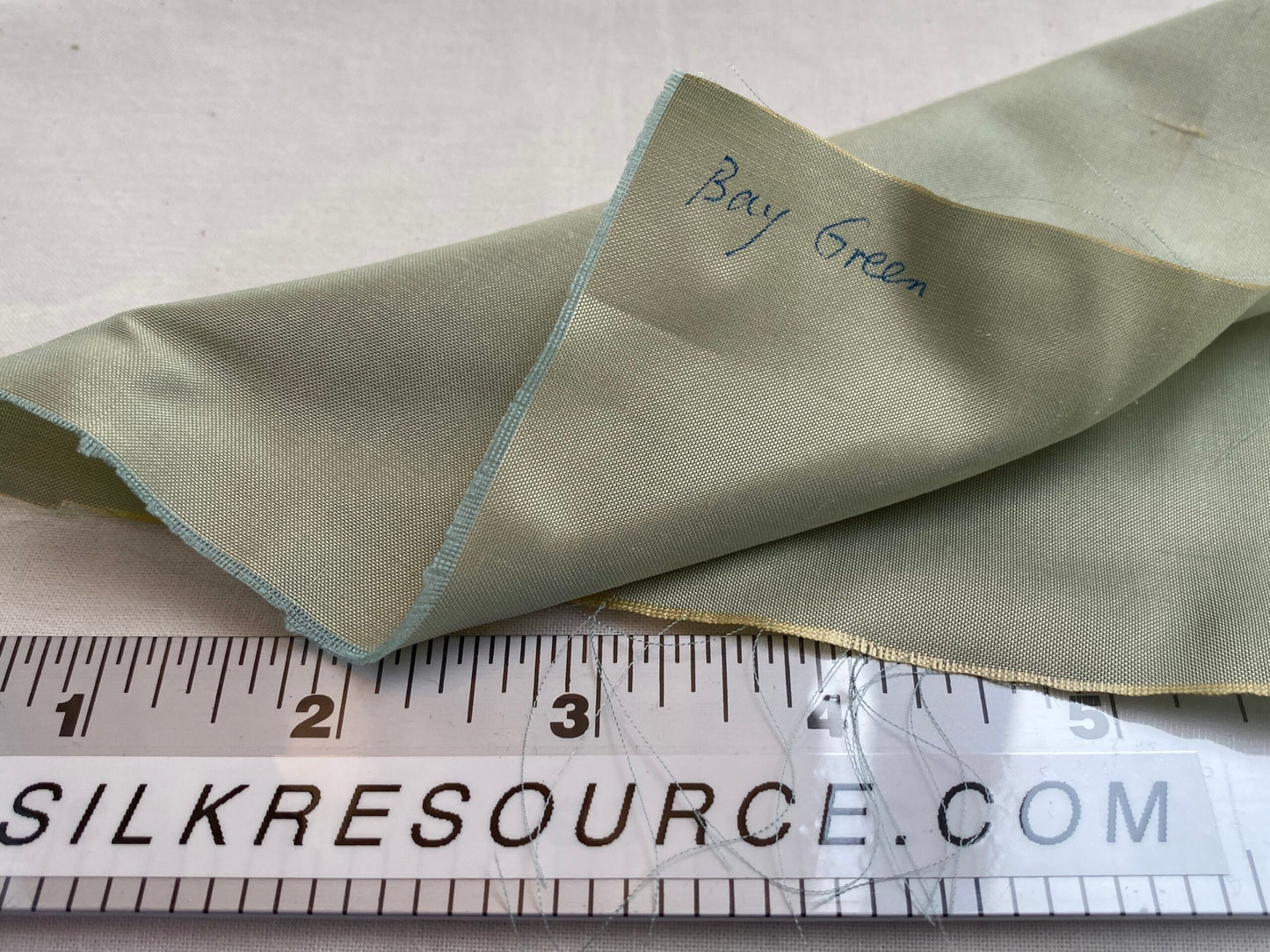 High end Shangri-la 100% Silk Dupionni Bay Green Radiance Pale Blue-Green