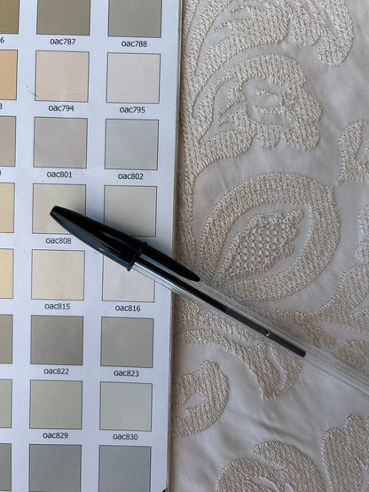 Lovelace Embroidery on Silk Faille Renaissance Damask Cameo Ivory White MSRP USD 413