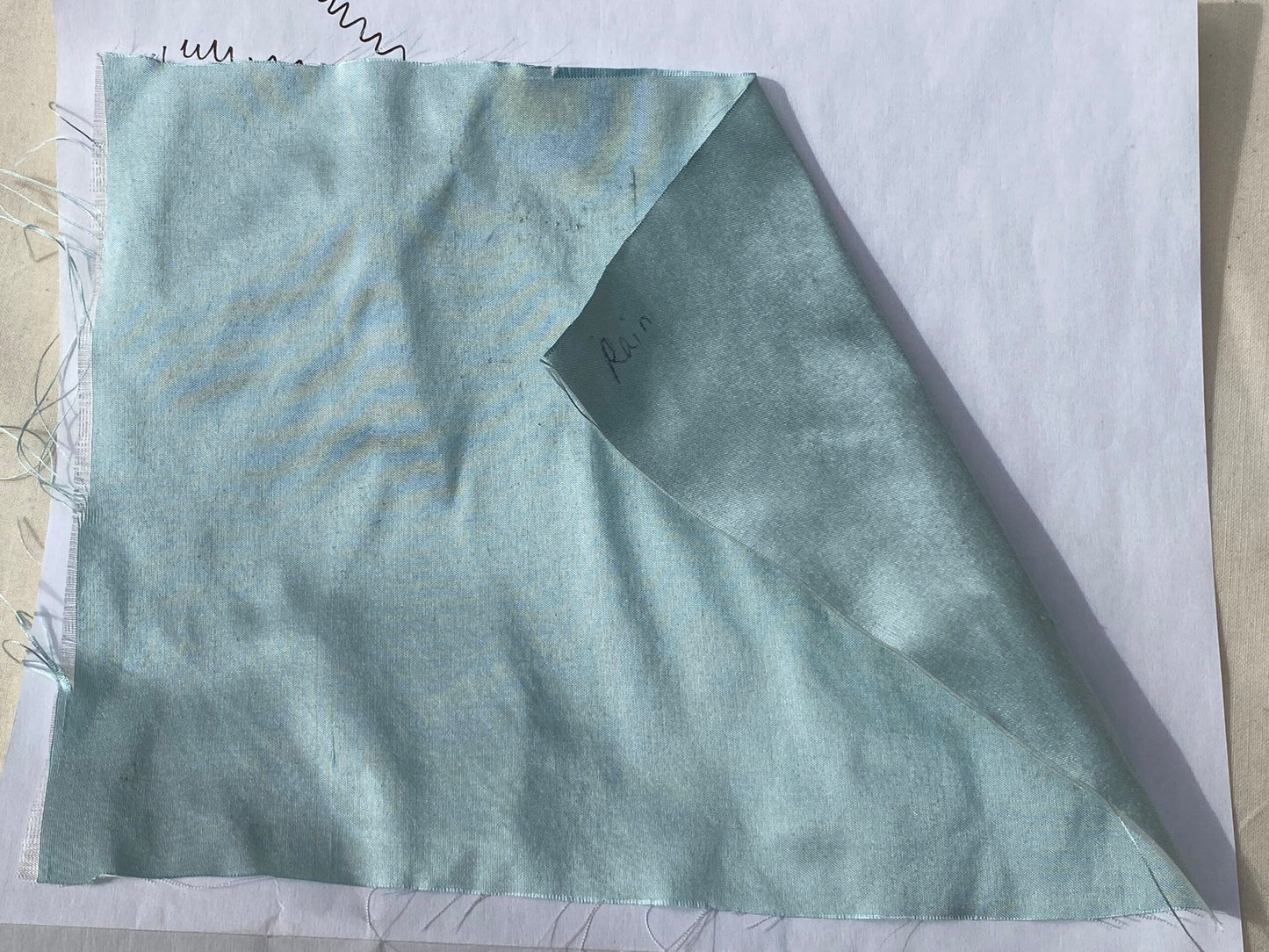 High end Shangri-la 100% Silk Dupionni Rain Blue Radiance Pale Blue MSRP USD 184/Y