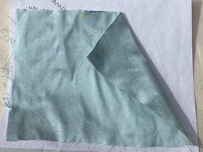 High end Shangri-la 100% Silk Dupionni Rain Blue Radiance Pale Blue MSRP USD 184/Y