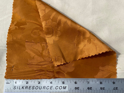 Simple Greek Damask 100% Silk Sunset Red Gold Rose