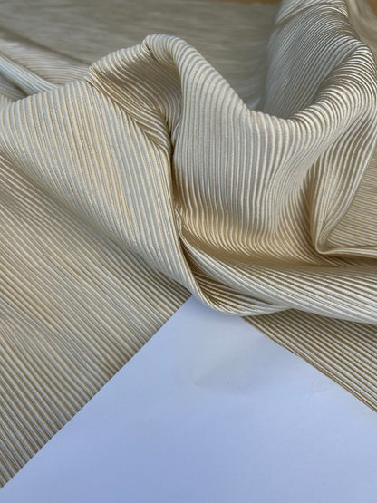 Tapestry Silk Ottoman Wide Ribbed Champagne White MSRP USD 600+/Yard