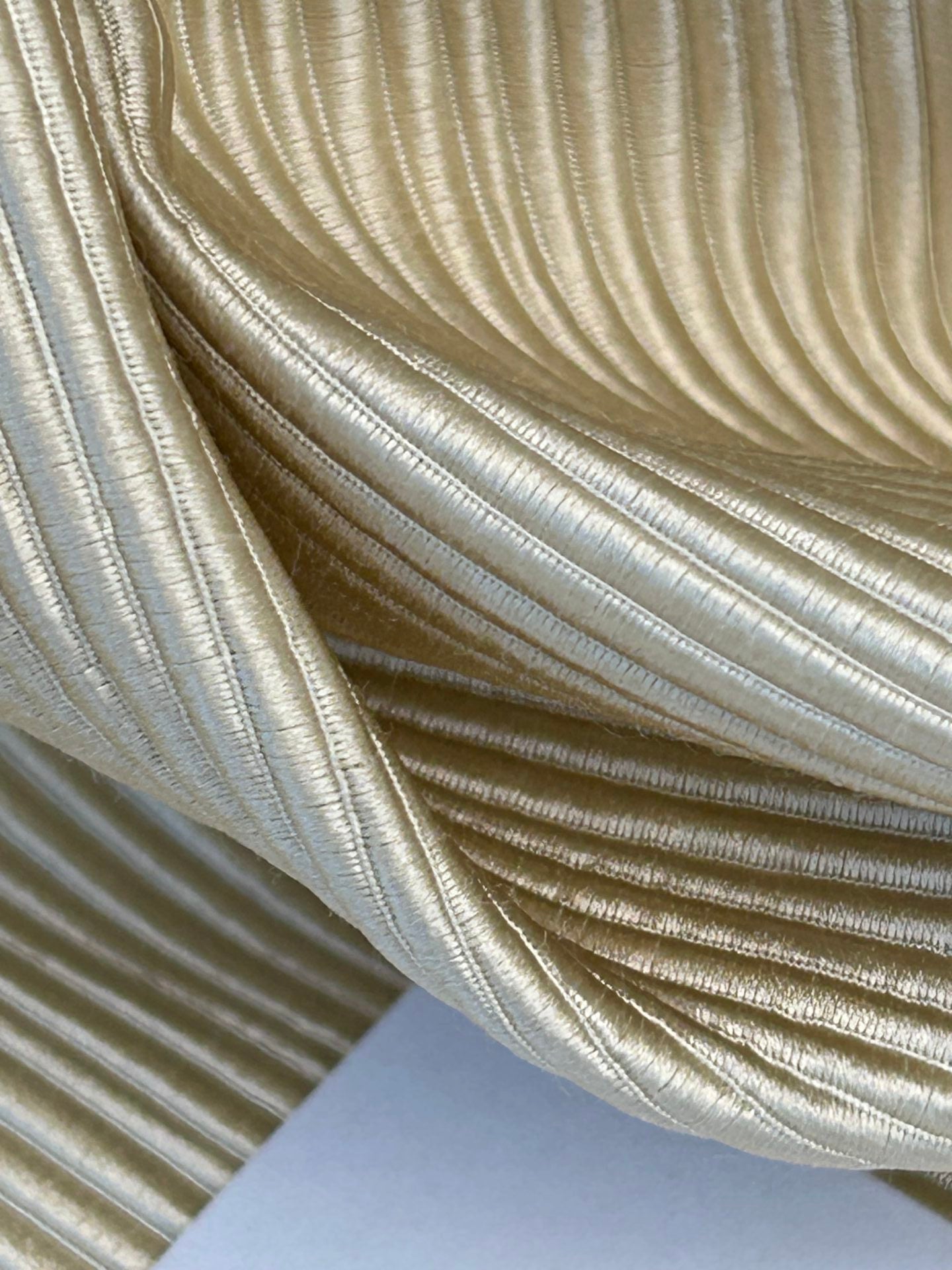 Tapestry Silk Ottoman Wide Ribbed Champagne White MSRP USD 600+/Yard