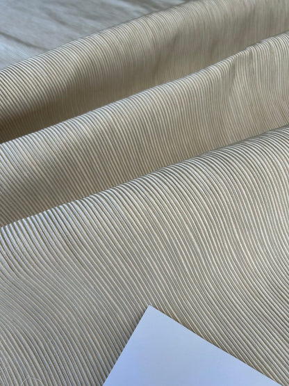 Tapestry Silk Ottoman Wide Ribbed Champagne White MSRP USD 600+/Yard