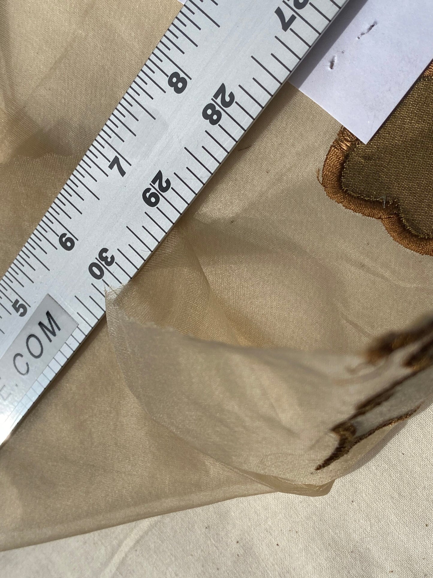 Divinity 100% Silk Organza with Medallion Embroidery Copper Gold