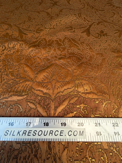 by yard Boboli Garden Silk Damask Italian Metallic Deep Copper Reddish Bronze MSRP USD 568/yard