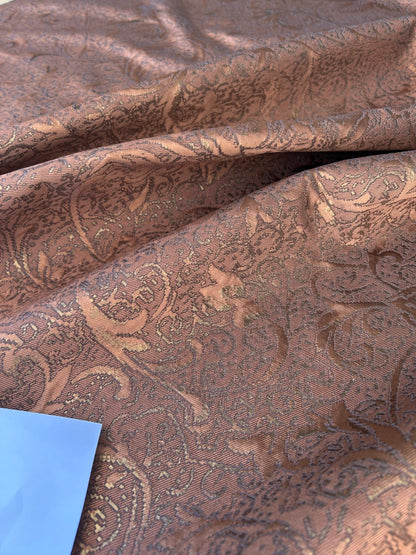by yard Boboli Garden Silk Damask Italian Metallic Deep Copper Reddish Bronze MSRP USD 568/yard
