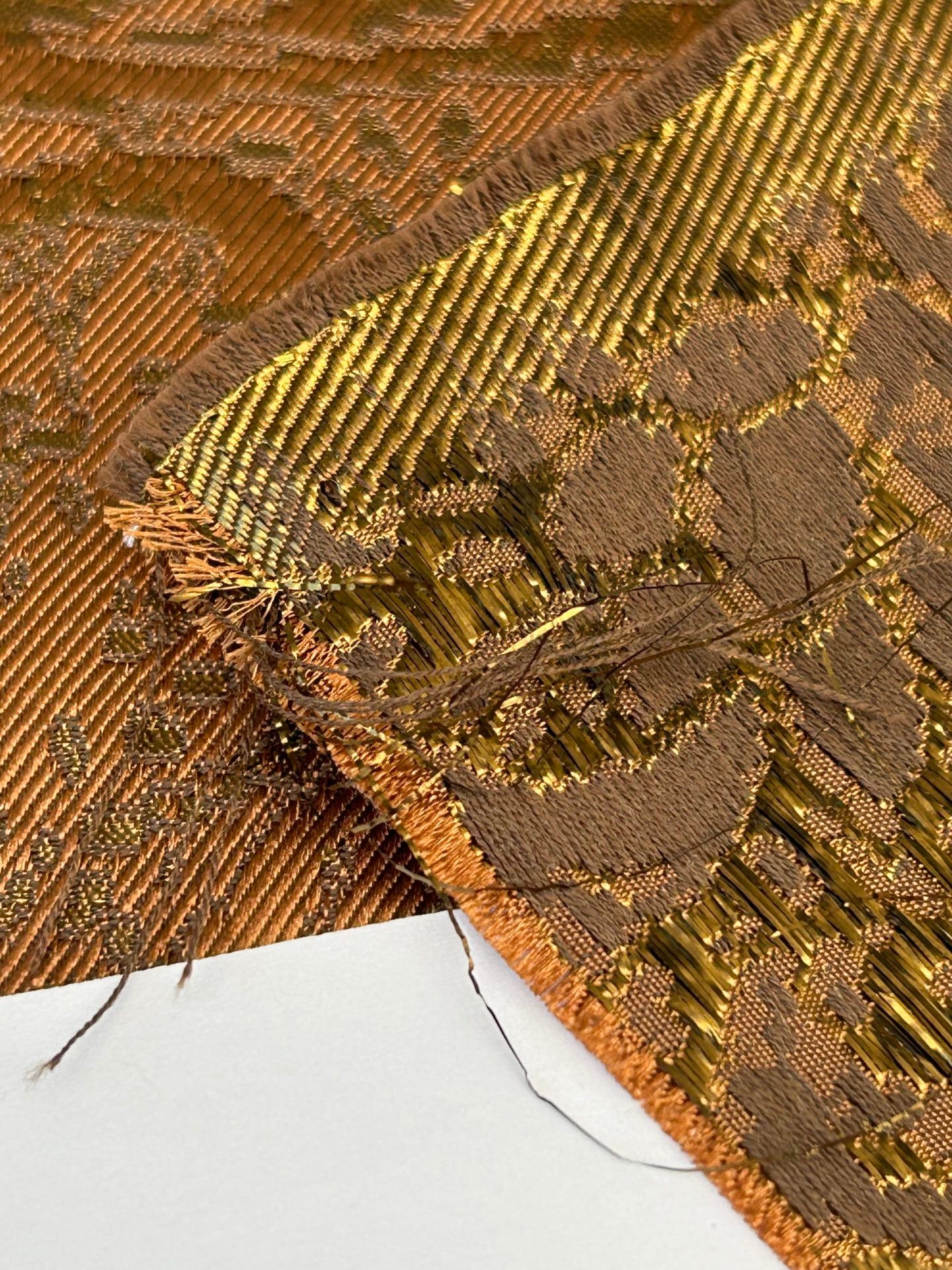 by yard Boboli Garden Silk Damask Italian Metallic Deep Copper Reddish Bronze MSRP USD 568/yard