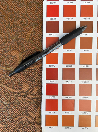 by yard Boboli Garden Silk Damask Italian Metallic Deep Copper Reddish Bronze MSRP USD 568/yard