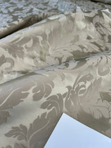 Highest Republica Silk Cotton Damask Renaissance Acanthus Artichoke Classy Beige Taupe MSRP USD 526/yard - By The Yard