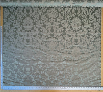 By yard Republica Silk Cotton Damask Renaissance Classy Ice Blue Green  MSRP USD 500+/yard