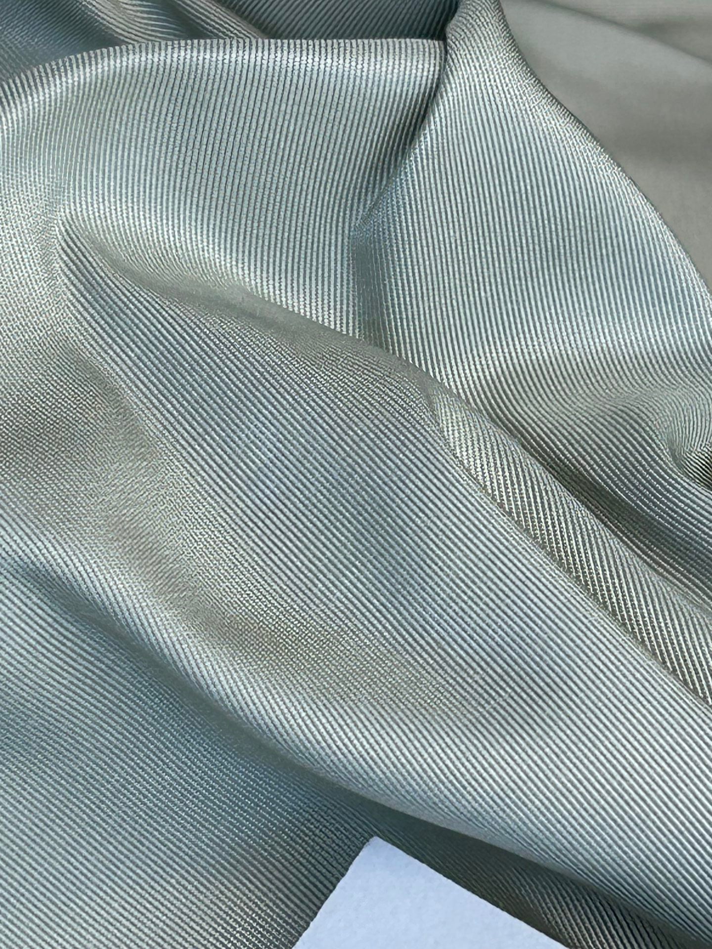 Corringham High End 100% Silk Faille Powder Blue Thick Crisp MSRP USD 400+/yard