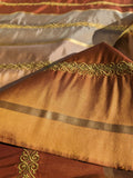 Scalamandre Arnett Silk Taffeta - Cognac Brown Gold