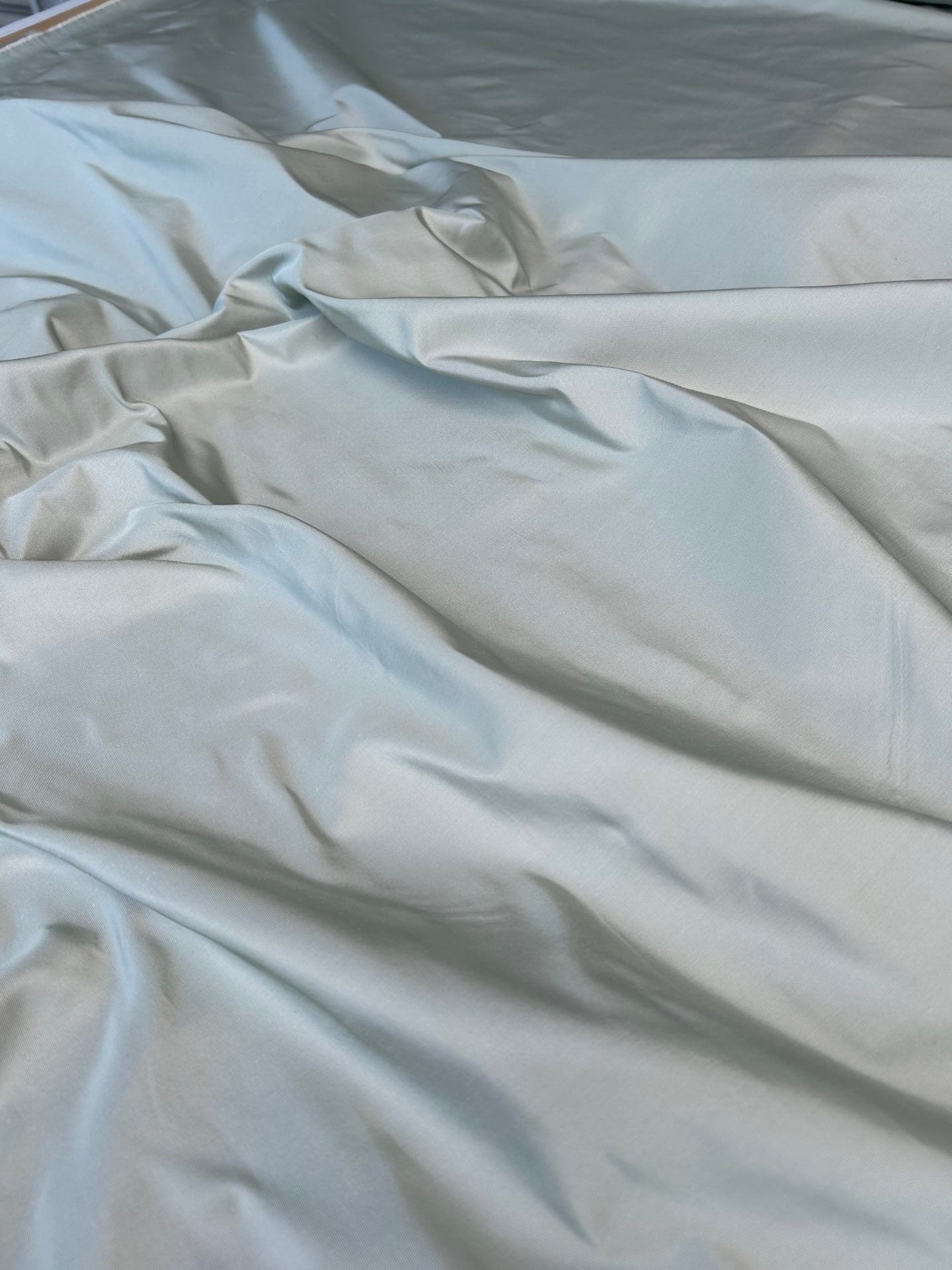 Corringham High End 100% Silk Faille Powder Blue Thick Crisp MSRP USD 400+/yard