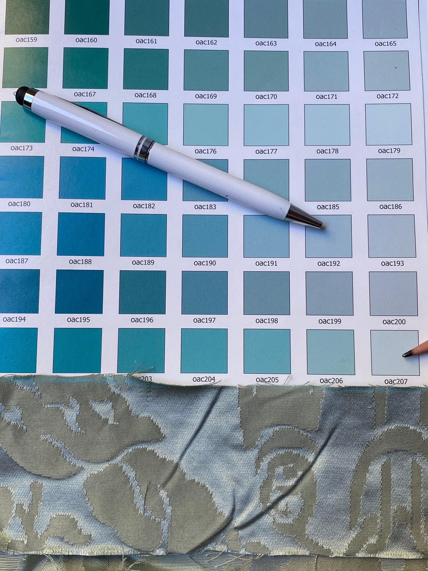 Scalamandre Gabriel Winter Mint Green Silk Damask Flower Basket MSRP USD 430/Y