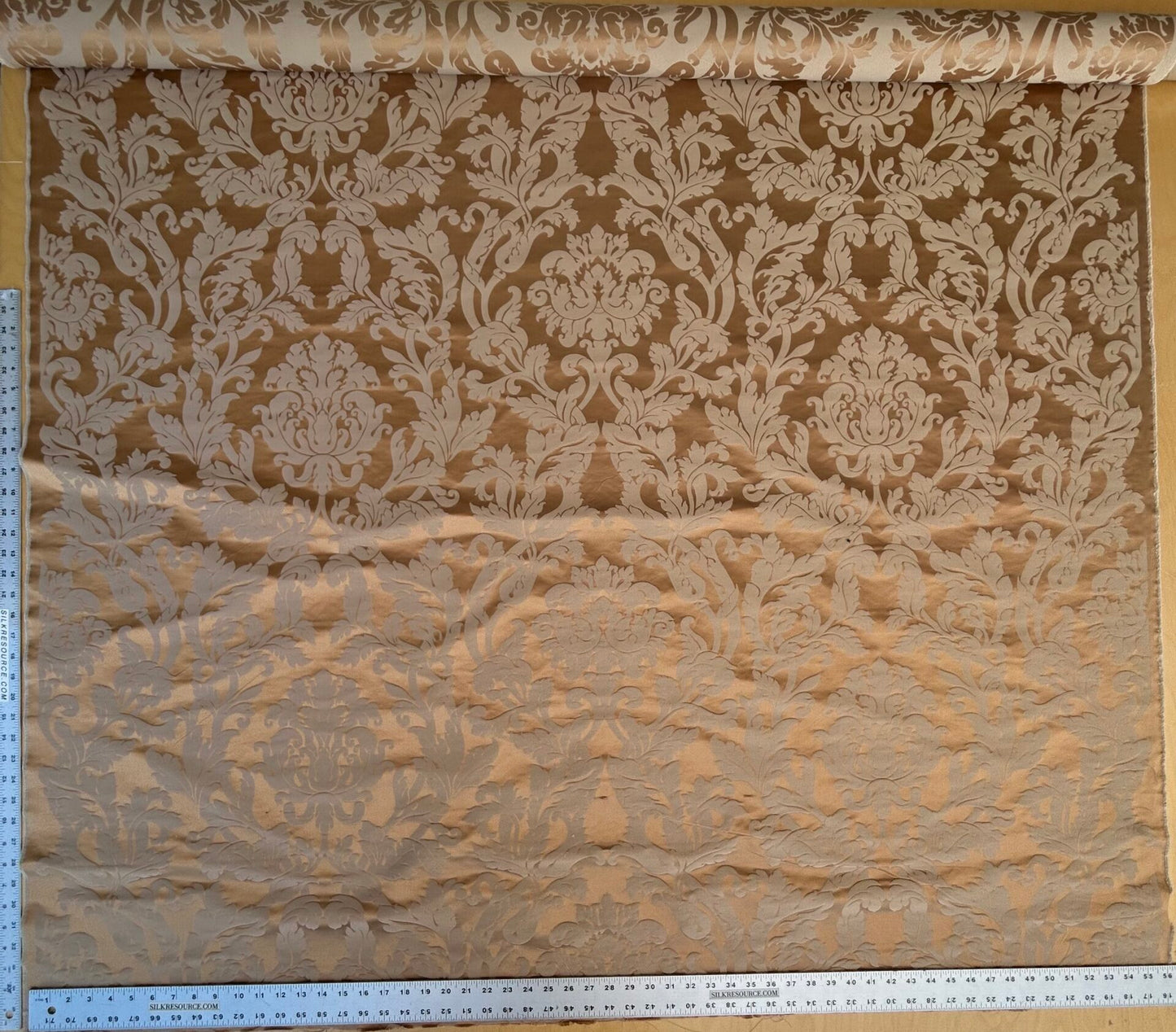 By yard Republica Silk Cotton Damask Renaissance Classy Pumpkin Spice Orange MSRP USD 500+/yard