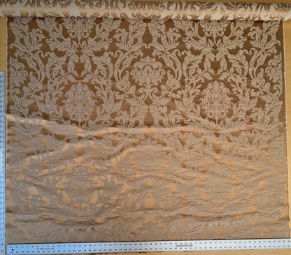 By yard Republica Silk Cotton Damask Renaissance Classy Pumpkin Spice Orange MSRP USD 500+/yard
