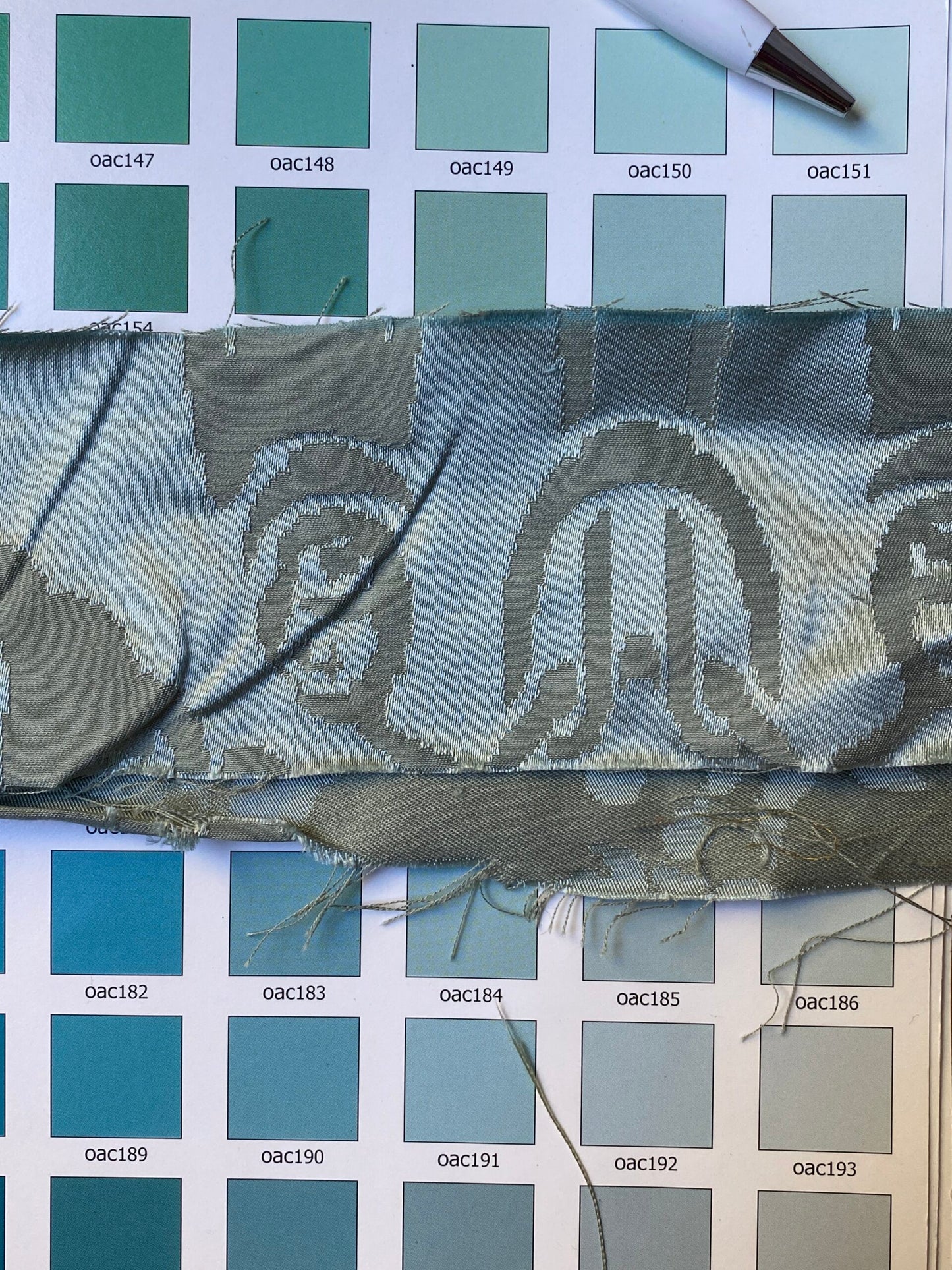 Scalamandre Gabriel Winter Mint Green Silk Damask Flower Basket MSRP USD 430/Y