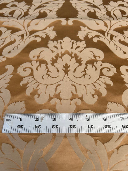 By yard Republica Silk Cotton Damask Renaissance Classy Pumpkin Spice Orange MSRP USD 500+/yard
