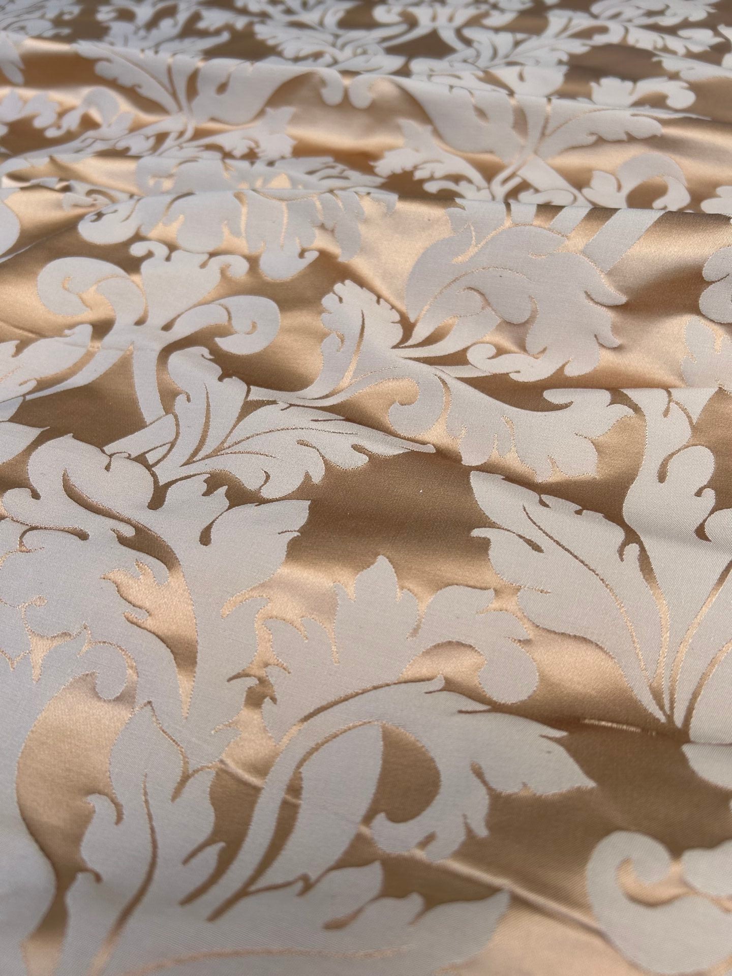 By yard Republica Silk Cotton Damask Renaissance Classy Pumpkin Spice Orange MSRP USD 500+/yard