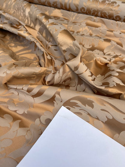By yard Republica Silk Cotton Damask Renaissance Classy Pumpkin Spice Orange MSRP USD 500+/yard