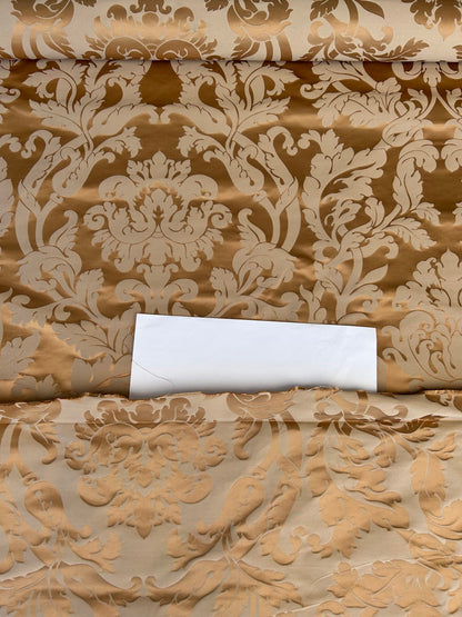By yard Republica Silk Cotton Damask Renaissance Classy Pumpkin Spice Orange MSRP USD 500+/yard