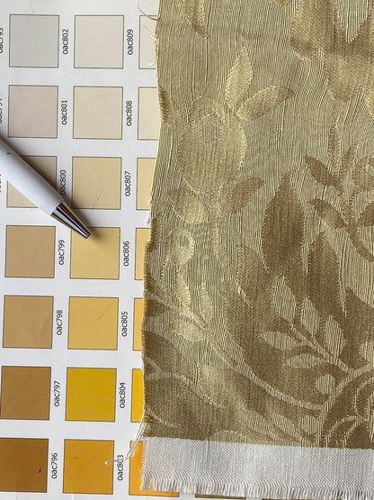 Scalamandre San Leucio Beige Gold Old World Weavers Silk Linen Renaissance Silk Damask MSRP USD 546/Y