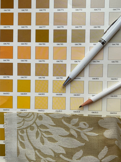 Scalamandre San Leucio Beige Gold Old World Weavers Silk Linen Renaissance Silk Damask MSRP USD 546/Y