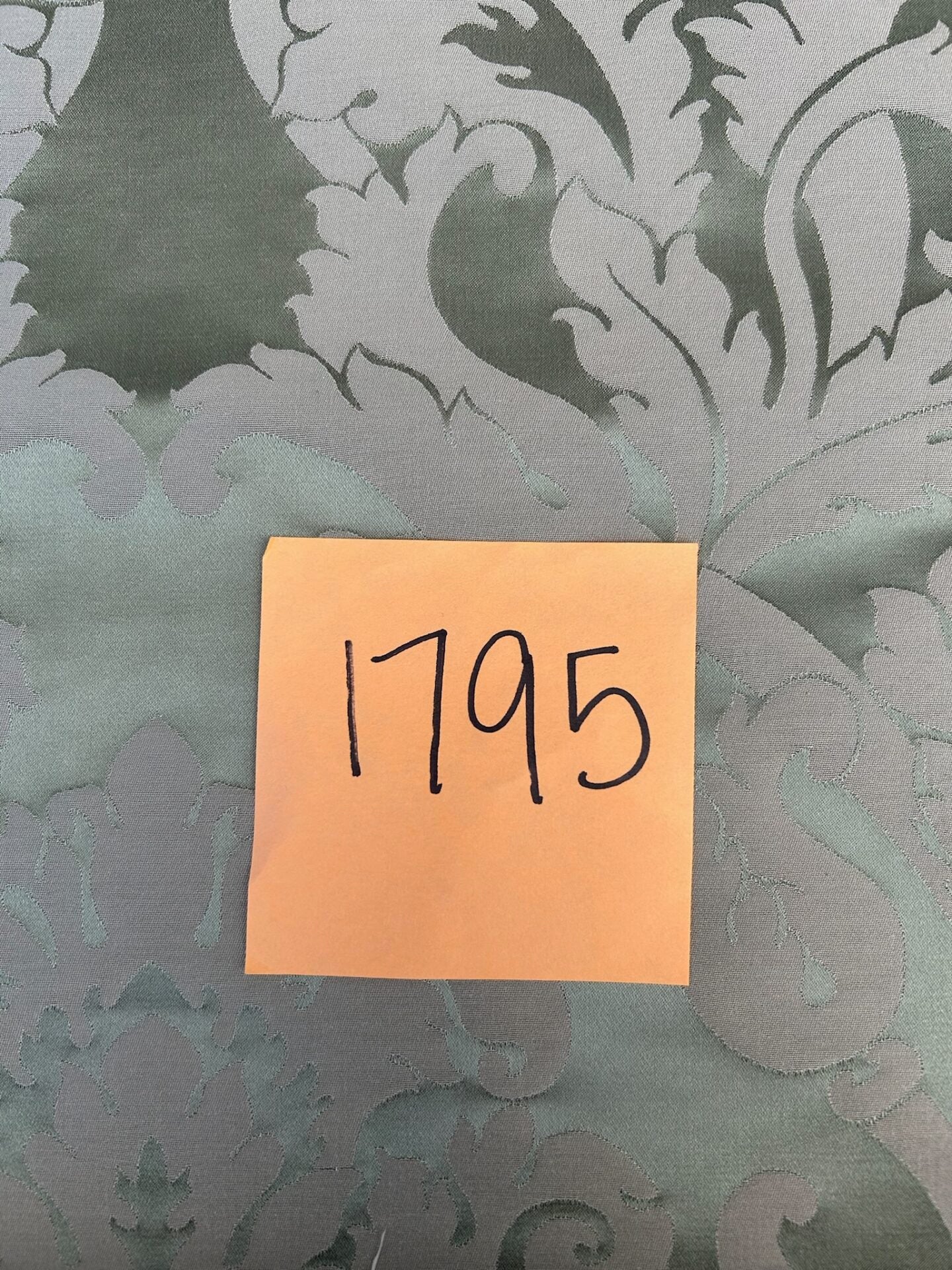 By yard Republica Silk Cotton Damask Renaissance Classy Ice Meadow Green  MSRP USD 500+/yard