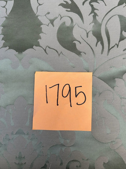 By yard Republica Silk Cotton Damask Renaissance Classy Ice Meadow Green  MSRP USD 500+/yard