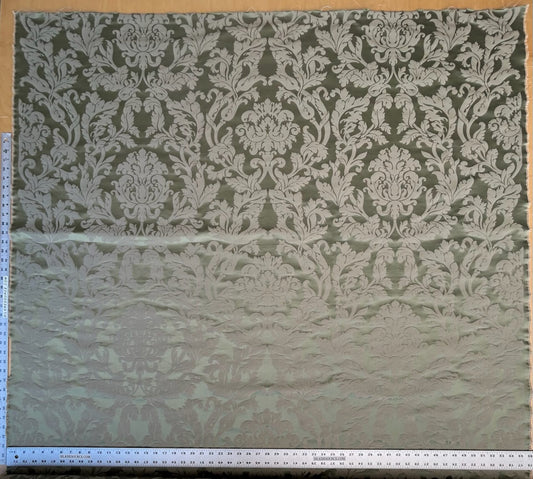 By yard Republica Silk Cotton Damask Renaissance Classy Ice Meadow Green  MSRP USD 500+/yard