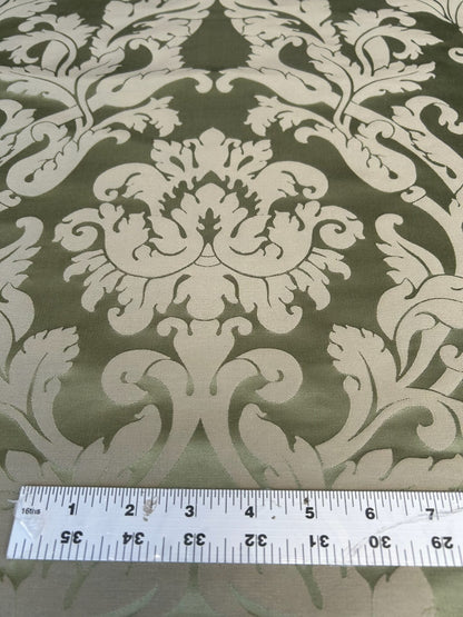 By yard Republica Silk Cotton Damask Renaissance Classy Ice Meadow Green  MSRP USD 500+/yard