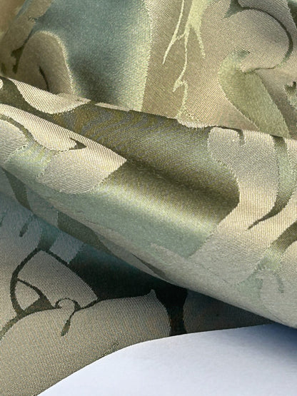 By yard Republica Silk Cotton Damask Renaissance Classy Ice Meadow Green  MSRP USD 500+/yard