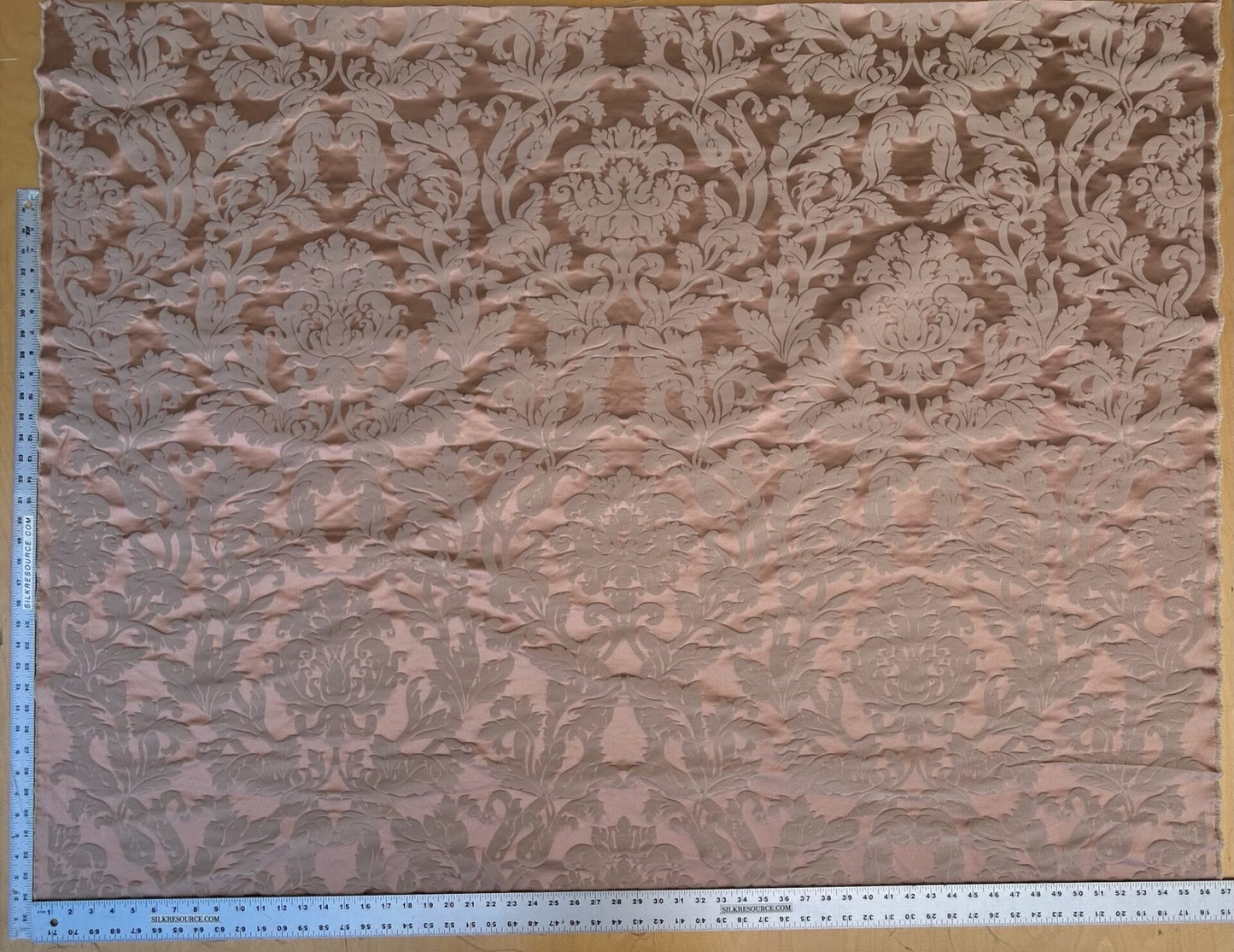 By yard Republica Silk Cotton Damask Renaissance Classy Pink Coral MSRP USD 500+/yard