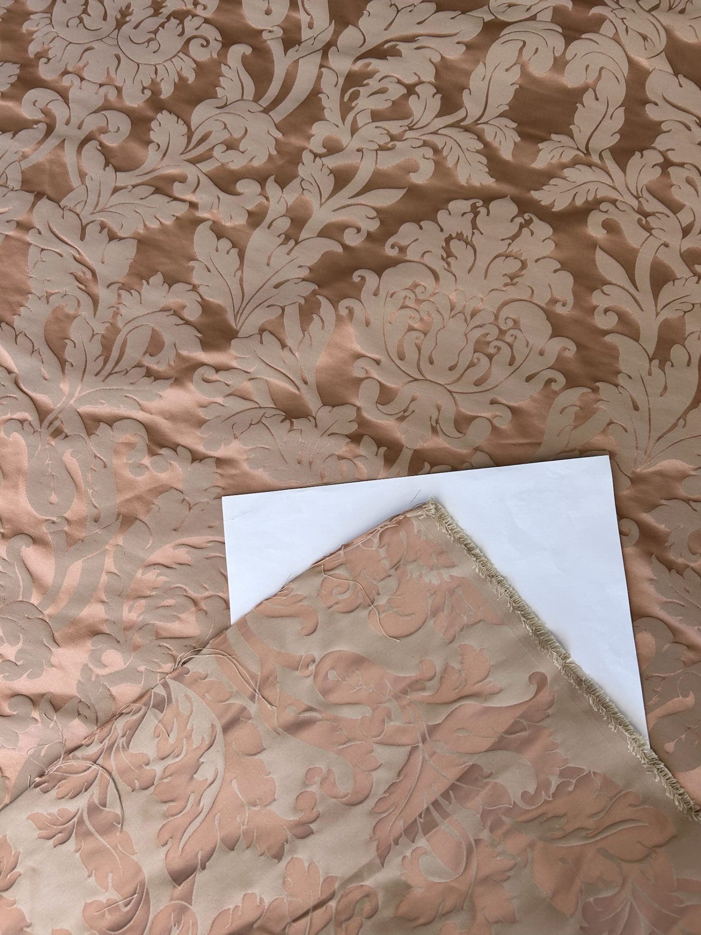 By yard Republica Silk Cotton Damask Renaissance Classy Pink Coral MSRP USD 500+/yard