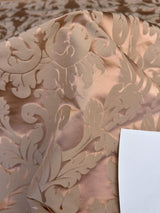 Highest Republica Silk Cotton Damask Renaissance Acanthus Artichoke Classy Pink Coral  MSRP USD 500+/yard - By The Yard