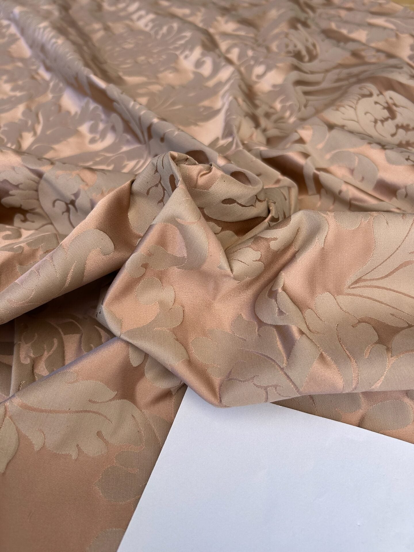 By yard Republica Silk Cotton Damask Renaissance Classy Pink Coral MSRP USD 500+/yard