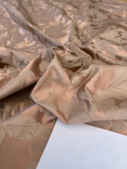 By yard Republica Silk Cotton Damask Renaissance Classy Pink Coral MSRP USD 500+/yard