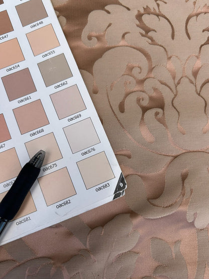 By yard Republica Silk Cotton Damask Renaissance Classy Pink Coral MSRP USD 500+/yard