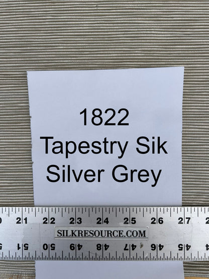 By yard Tapestry Silk Ottoman Wide Ribbed Silver Grey MSRP USD 600+/Yard