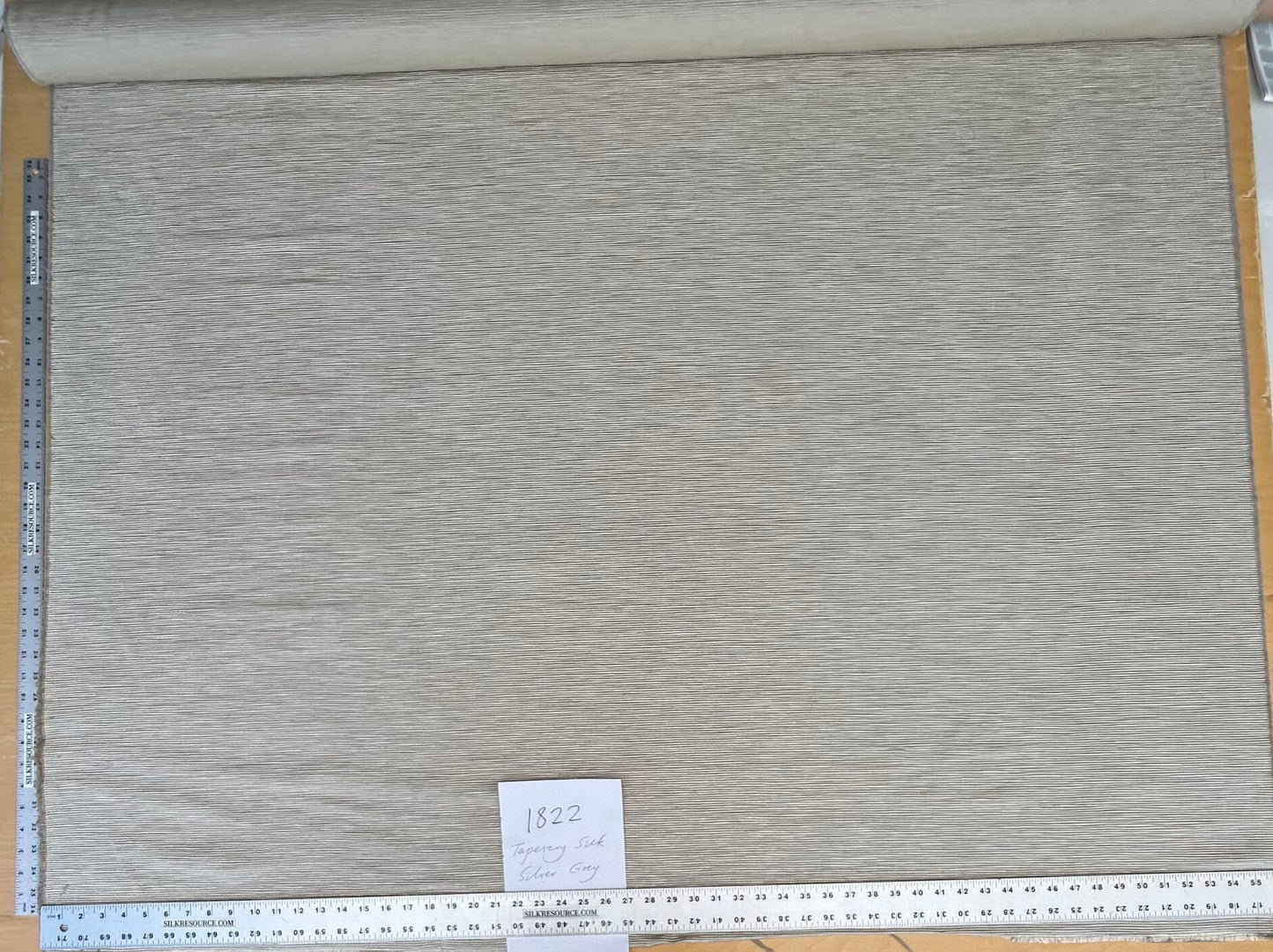 By yard Tapestry Silk Ottoman Wide Ribbed Silver Grey MSRP USD 600+/Yard