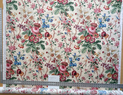 Claire Austin English Cottage Climbing Rose Bluebell Chintz Rose print in Blush Pink English 100% Cotton MSRP USD 355/Y