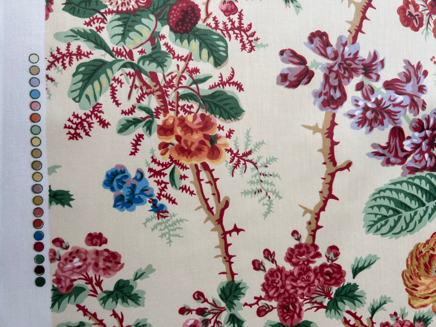 Claire Austin English Cottage Climbing Rose Bluebell Chintz Rose print in Blush Pink English 100% Cotton MSRP USD 355/Y