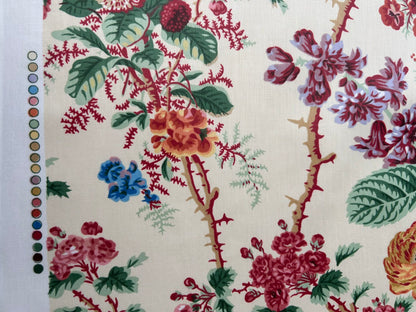 Claire Austin English Cottage Climbing Rose Bluebell Chintz Rose print in Blush Pink English 100% Cotton MSRP USD 355/Y