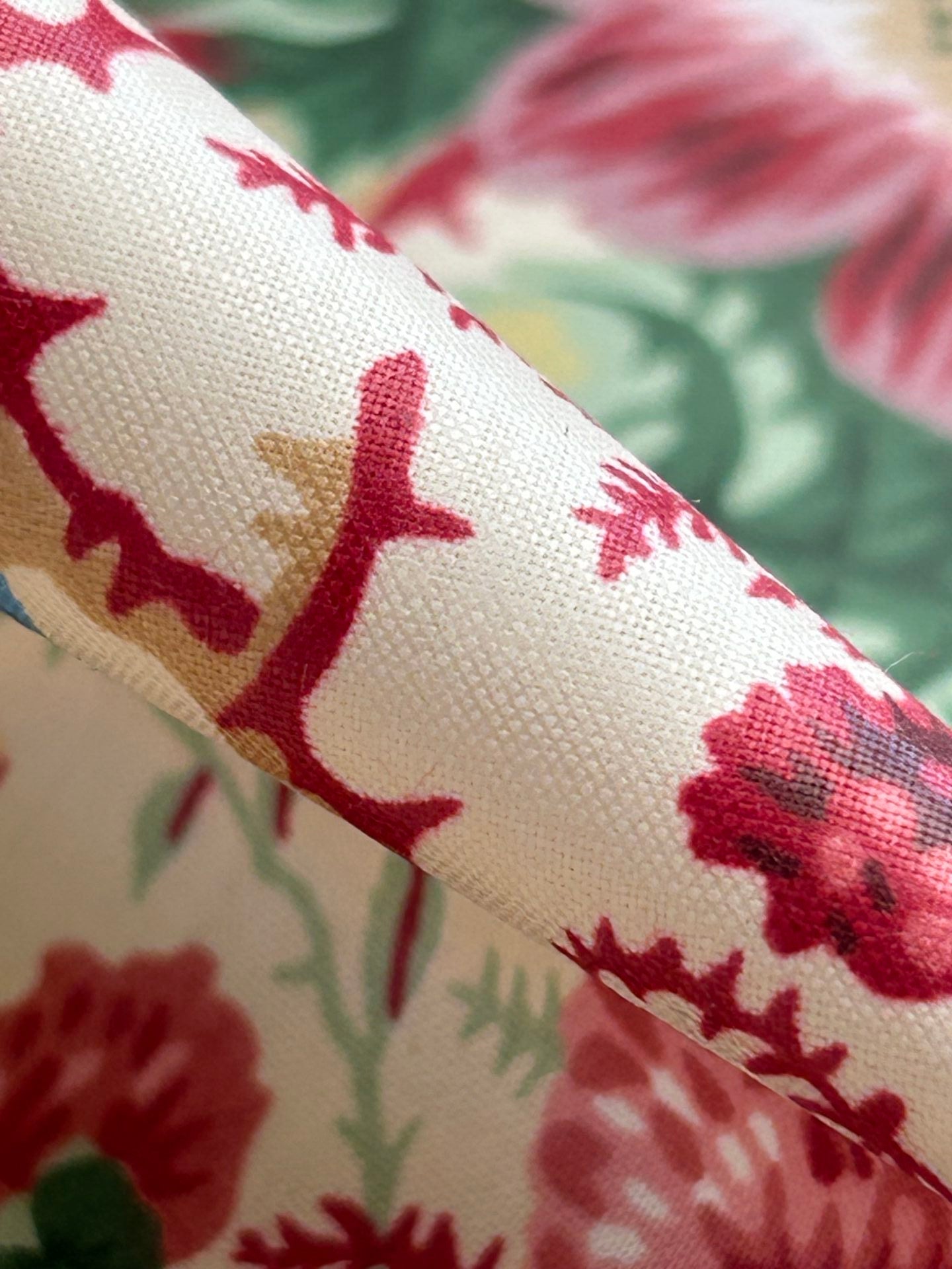 Claire Austin English Cottage Climbing Rose Bluebell Chintz Rose print in Blush Pink English 100% Cotton MSRP USD 355/Y