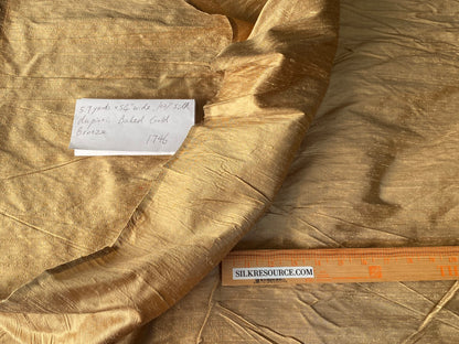 5.7YDS Designer 100% Silk Dupioni Baked Gold 54” wide